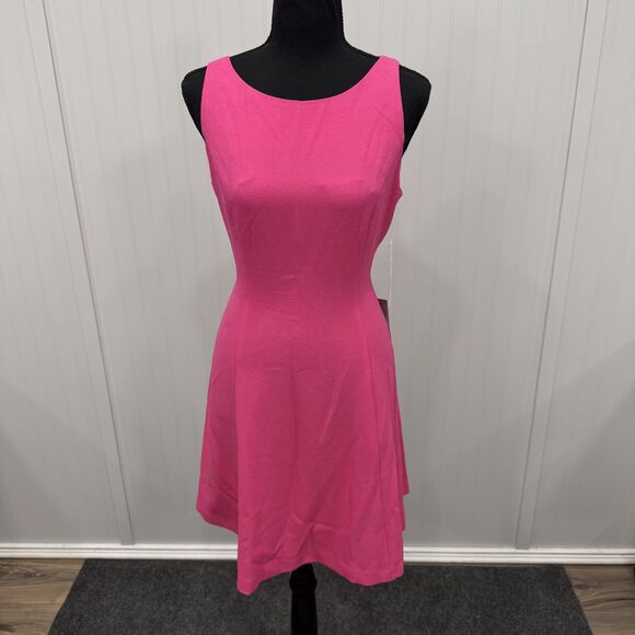 Eliza J Dresses & Skirts - Eliza J Women's Size 8 Bright Pink Sleeveless Fit & Flare Knee Length Dress NWT
